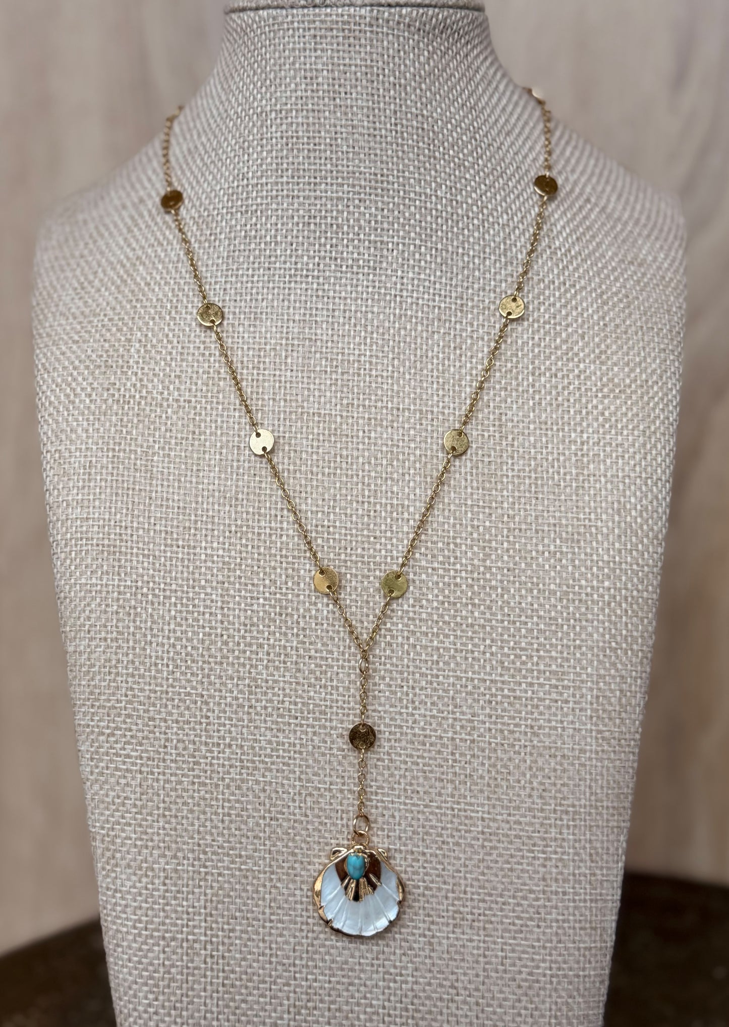 Turquoise Shell Lariat