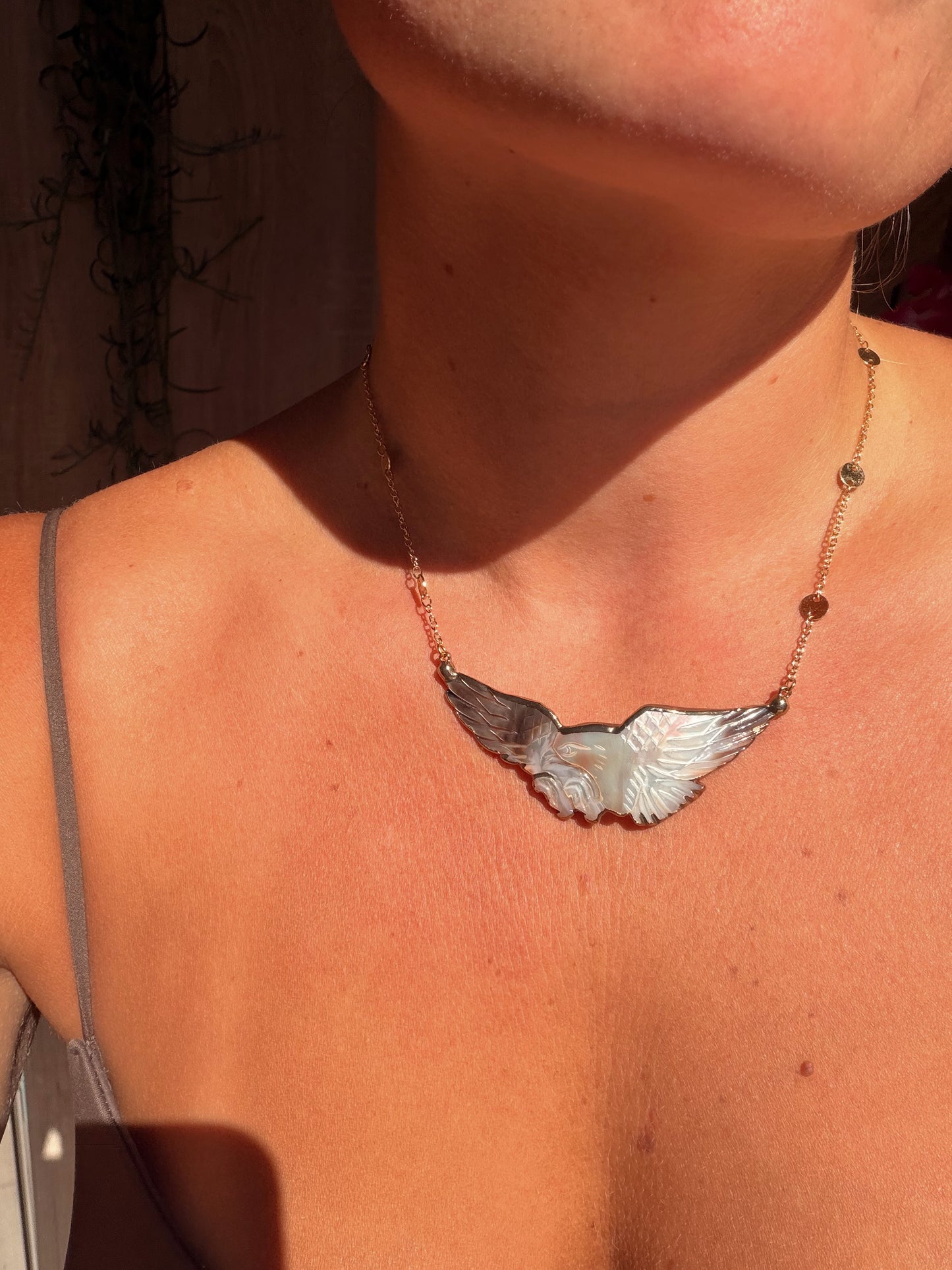 Mother of Pearl Eagle Necklace