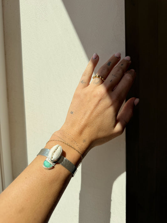 Seafoam Cowrie Cuff